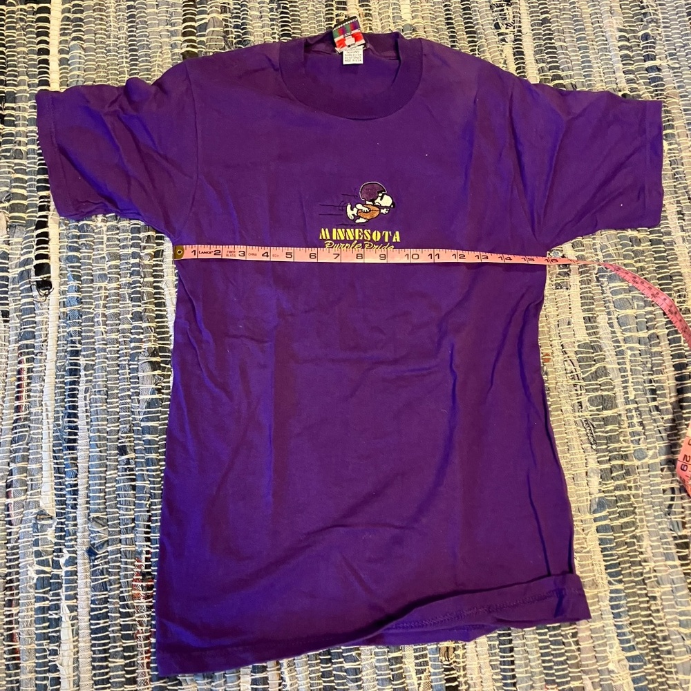 NWOT Small Purple Embroidered Minnesota Purple Pride Peanuts Tee